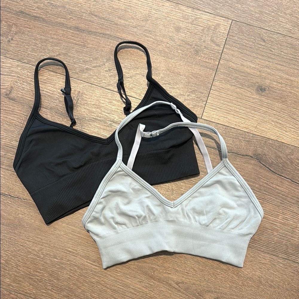 lululemon athletica Black and Gray Sports Bras